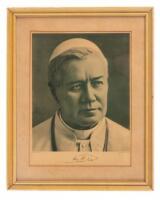 Framed photograph of Pope Pius X - signed