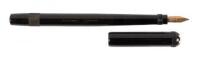 No. 2 "Long" Black Hard Rubber Safety Fountain Pen, Strong Imprints