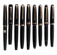 Lot of Nine Montblanc Fountain Pens