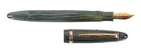 No. 333 Extra Fountain Pen, Green Striated Cellulloid