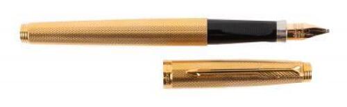 Parker 75 Grain d'Orge Gold-Plated Fountain Pen, Extra-Broad Right Oblique Nib