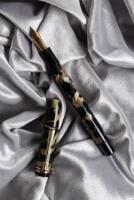 No. L-30 "Luxury Edition Streamlined" Marbled Black and Pearl Push-Knob Filler Fountain Pen, Very Rare