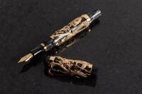 Dragon Restyle 18K Yellow Gold and White Diamonds Limited Edition Fountain Pen * ARTIST'S PROOF