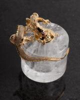 Dragon Restyle 18K Yellow Gold and White Diamonds Limited Edition Crystal Inkwell * ARTIST'S PROOF