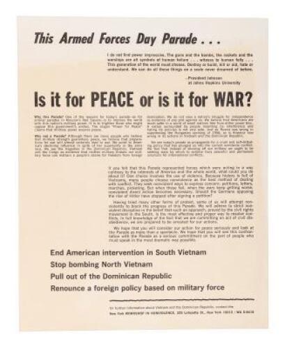 Is it for Peace or is it for War?