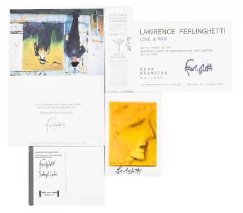 Sixty-five pieces of Lawrence Ferlinghetti ephemera