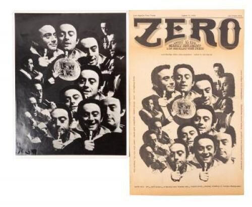 Photomontage of Lenny Bruce used for the cover of the Aug 16, 1968 issue of Zero