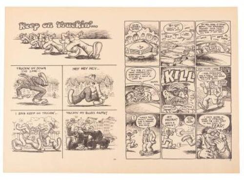 Keep on Truckin' - proof sheet from Zap Comix #1