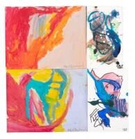 Four original paintings by Jack Hirschman and Neeli Cherkovski