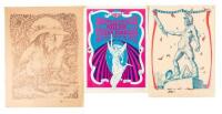Three hippie posters for drugs and against war - Rick Griffin, Bob Fried, and one unattributed wit