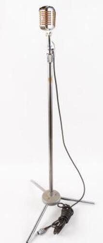 Lenny Bruce&rsquo;s stage microphone: Shure Unidyne Model 55S, Ser. No. 5331 [Mfd. July 1953] with floor stand by Atlas Sound, Brooklyn