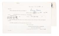 Notice from Lenny Bruce&rsquo;s bail bond agency informing him of a December 1964 sentencing date for his NY obscenity conviction and advising that nonappearance will forfeit his bond