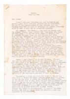 Letter from Lenny Bruce's agent Jack Sobel, to Bruce, regarding money problems and business disputes