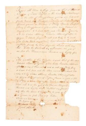 Signed loan document, Pennsylvania 1785