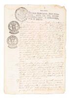 Document relating to payment of extortion money to insurgents fighting for Mexican independence in 1817