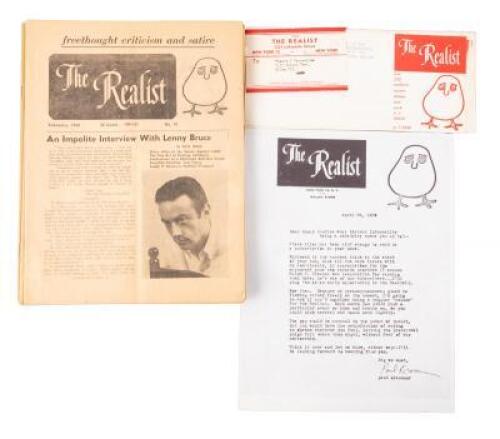 The Realist - 8 issues, all but one with articles by or about Lenny Bruce