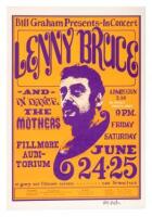 Bill Graham Presents In Concert Lenny Bruce and...the Mothers - original Fillmore West poster for Lenny Bruce's last performances, June 24-5 1966