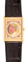 Delirium 18K Yellow Gold Manual Wind Limited Edition Wristwatch, Diamond-Set Hand-Painted "Chinese Opera" Enamel Dial, Partial Exhibition Back