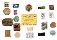 Approximately 85 small tickets/stickers of San Francisco booksellers from the 19th century through the middle of the 20th century