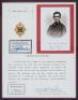 A lock of John Brown's hair, framed with a certificate of authenticity