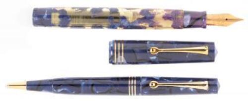 Lucens Blue Fountain Pen and Propelling Pencil Pair of Limited Edition Instruments