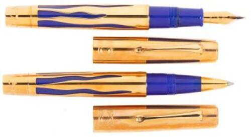 Israel 50th Jubilee 18K Gold Limited Edition Fountain Pen and Rollerball Pair
