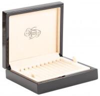 Lacquered Wood Display Box Slotted for Eleven Pens