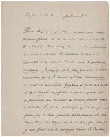 Autograph Letter Signed (in French), as Prussian Ambassador to Ottoman Turkey, relating to medical treatment and nursing in the Crimean War, with veiled reference to the accomplishments of Florence Nightingale