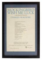 Mockingbird Wish Me Luck - signed broadside announcement