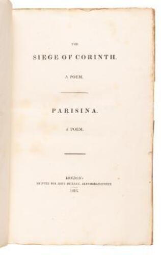 The Siege of Corinth. A Poem. Parisina. A Poem.
