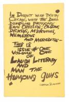 Laugh Literary and Man the Humping Guns volume one, number one - signed by Bukowski and others