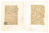 Matched pair of illuminated manuscript leaves on vellum - 2