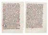 Pair of illuminated manuscript leaves on vellum - 2