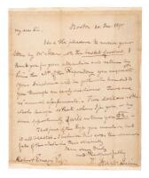 Letter from Josiah Quincy III to Robert Emery, regarding a "basket of worms" and other matters