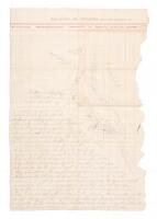 Cottonwood Island letter with hand-drawn map c.1907