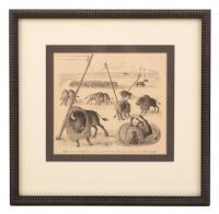 Lithograph plate from the book "Buffalo Bill", inscribed and signed by the artists