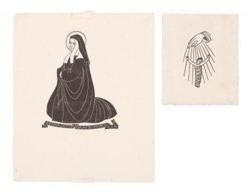 WITHDRAWN - Two illustrations, likely bookplate designs