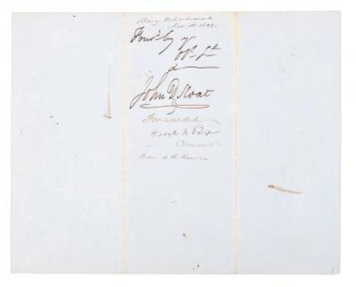 Orders for a Navy midshipman which are signed by John D. Sloat as they were forwarded through the ranks