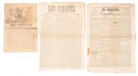 Three Mexican newspapers in Spanish from the Mexican War