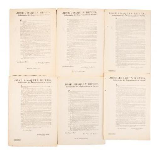 Five Broadsides from the Gobernador del Departamento de Puebla