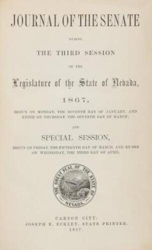 Journal of the Senate During the Third Session of the Legislature of the State of Nevada, 1867