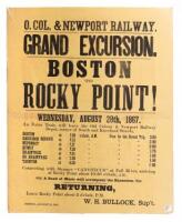 O. Col. & Newport Railway. Grand Excursion. Boston to Rocky Point!