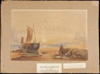 Fishing Boats at the entrance to a harbour (original watercolor)