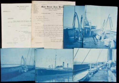 Two letters and five photographs pertaining to Main St. Iron Works, San Francisco and its work on the Tenyo Maru