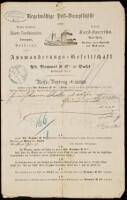 1869 ticket for a German ship