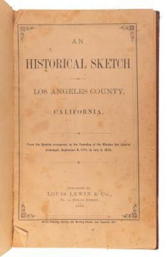 An Historical Sketch of Los Angeles County, California