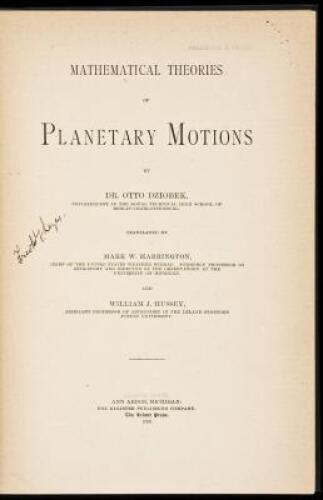 Mathematical Theories of Planetary Motions