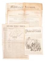 Four American newspapers with coverage of the Mexican War