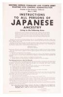 Printed poster instructing persons of Japanese ancestry in San Francisco to report to the Civil Control Station at 1530 Buchanan Street