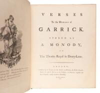 Verses to the Memory of Garrick. Spoken as a Monody, at the Theatre Royal in Drury-Lane